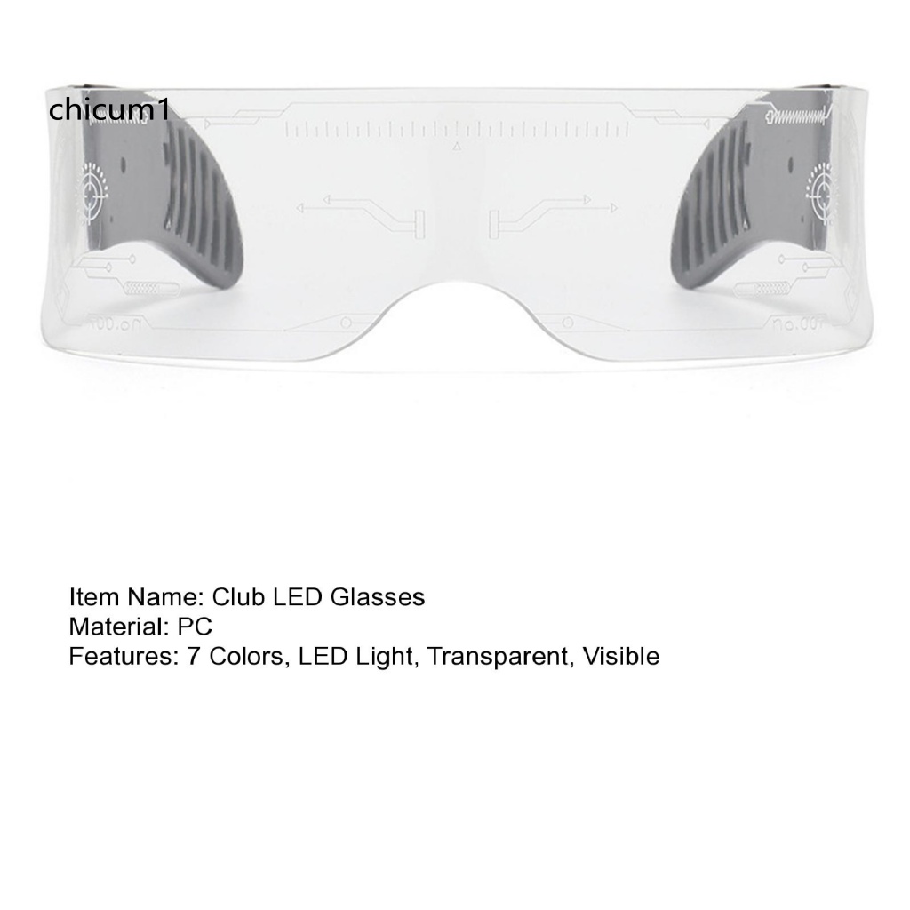 Mắt Kính Có Đèn LED Nhiều Màu Trong Suốt Độc Đáo