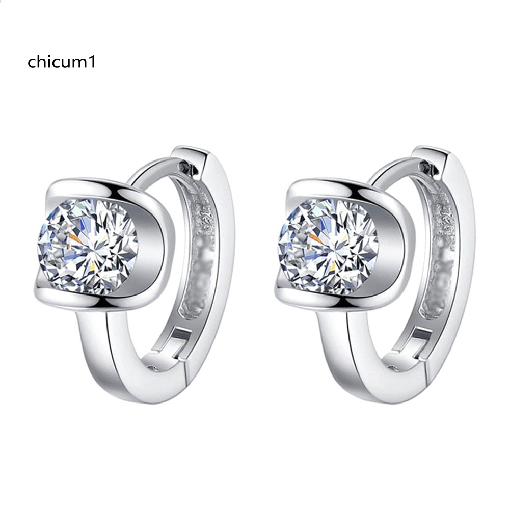 Khuyên Tai Tròn Đính Đá Thời Trang Cho Nữ