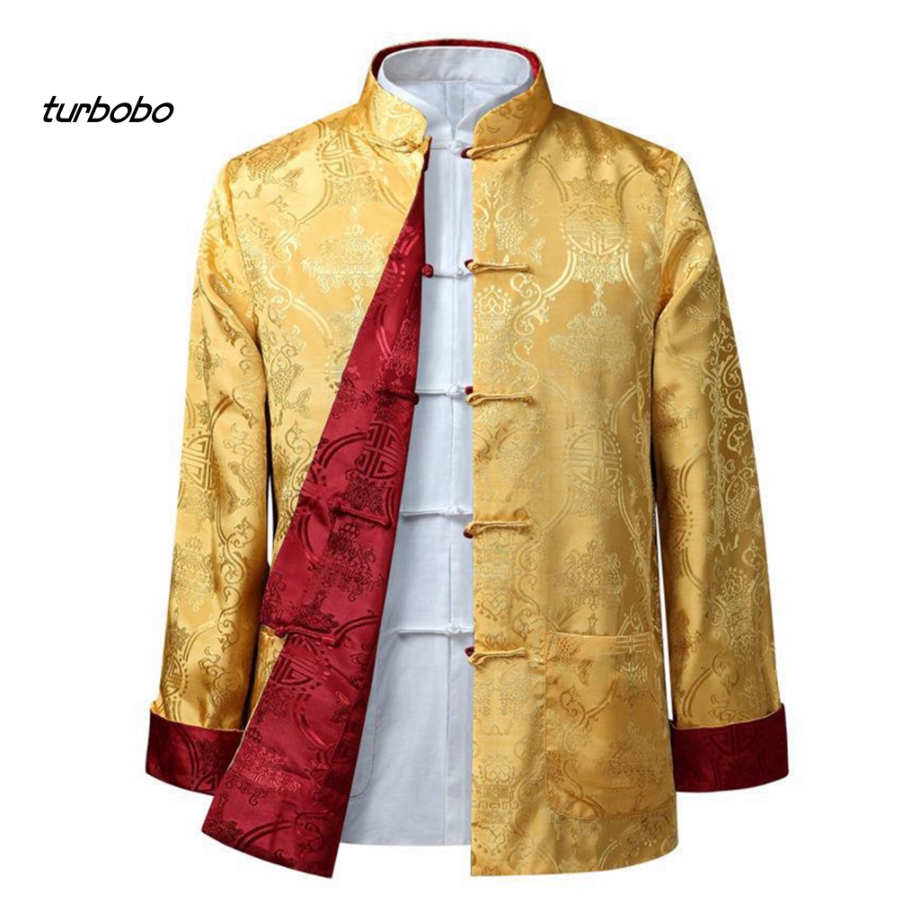Turbobo Tang Áo Khoác Vest Truyền Thống Trung Hoa Cổ Đứng Tay Dài Có Thể Đảo Ngược Giữ Ấm Phong Cách Trung Hoa Cổ Điển Cho Cuộc Sống Hàng