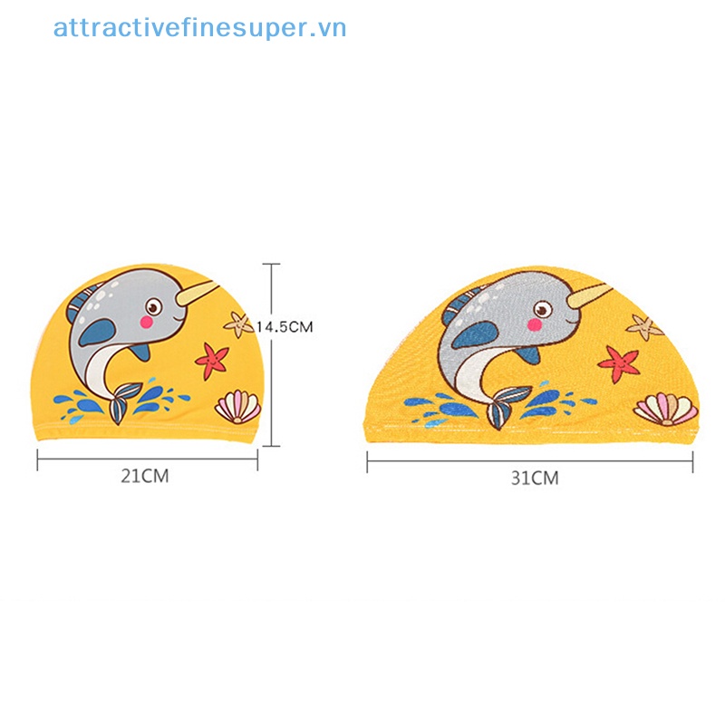 Afs Mũ Bơi Co Giãn In Họa Tiết Hoạt Hình Dễ Thương Bảo Vệ Tai Cho Bé