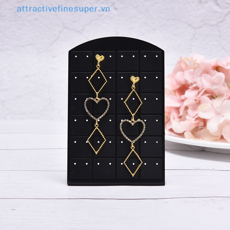 Giá Đỡ Trưng Bày Khuyên Tai 48 Lỗ Màu Đen / Trong Suốt