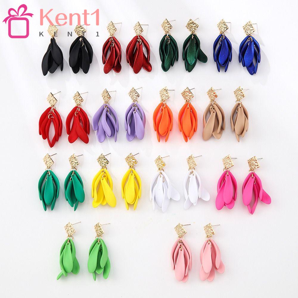 KENT1 Bông Tai Dạng Kẹp Dài Bằng Acrylic Thiết Kế Sang Trọng Thời Trang Cho Đám Cưới