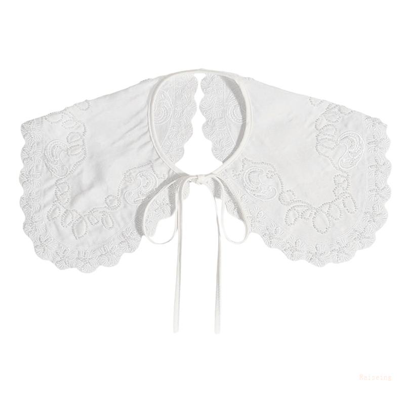 Khăn Choàng Cổ Thêu Hoa Đính Hạt Có Thể Tháo Rời Phong Cách Hàn Quốc Cho Nữ