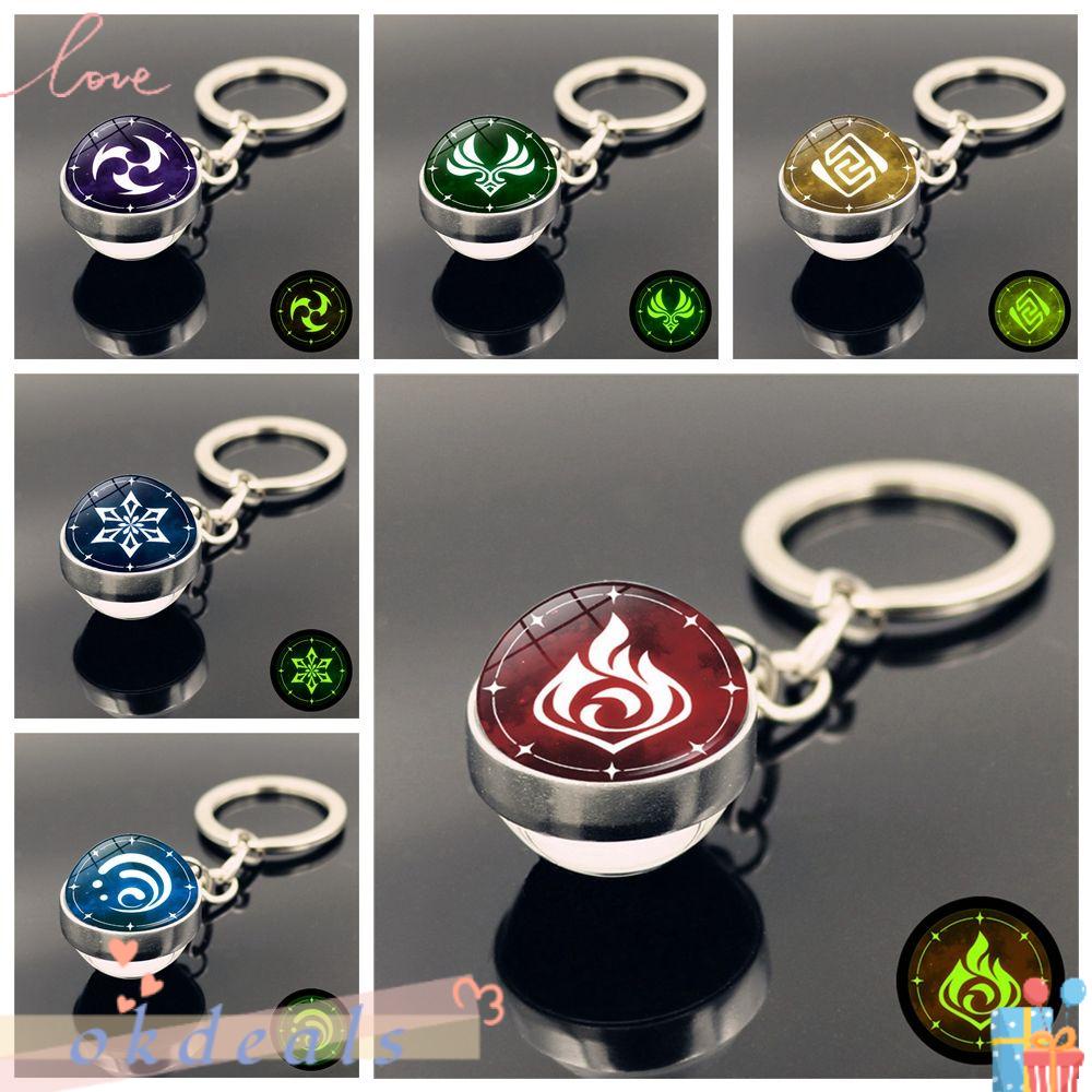 OKDEALS Móc Khóa Mặt Kính Hình Vòm Thần Phát Quang Thời Trang Cho Nam Và Nữ