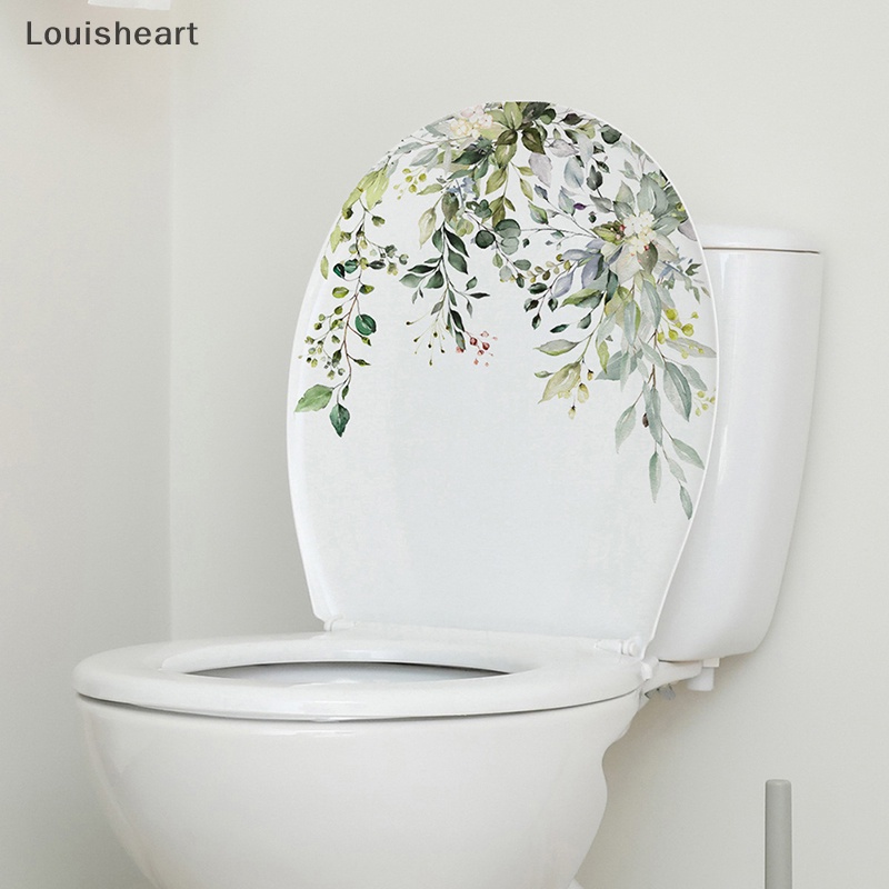 Miếng Dán Tường Trang Trí Phòng Khách / Toilet Họa Tiết Lá Cây Tự Dính TFG