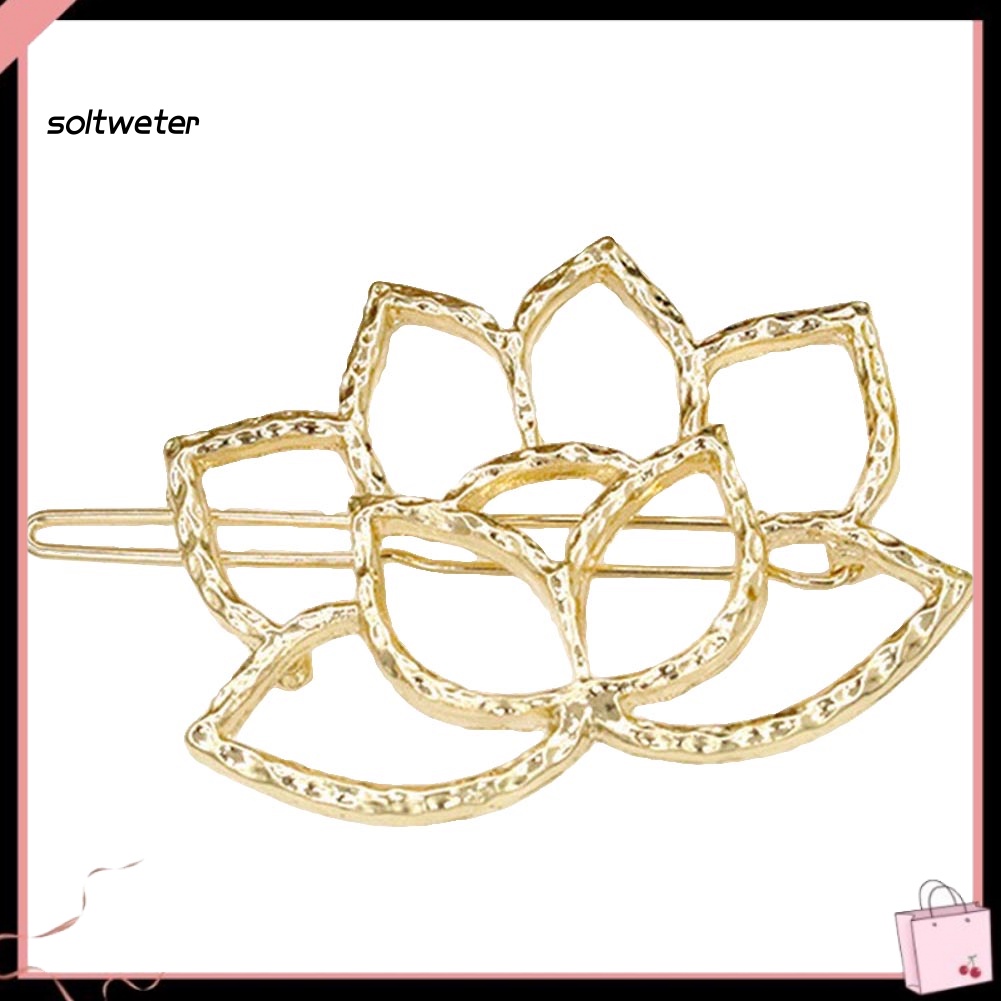 Kẹp Tóc Hợp Kim Hình Hoa Sen Phong Cách Retro