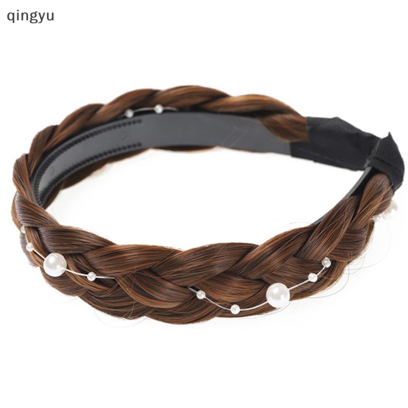 Cài Tóc Giả Thắt Bím Xương Cá Đính Ngọc Trai Handmade Phong Cách Cổ Điển Dành Cho Nữ