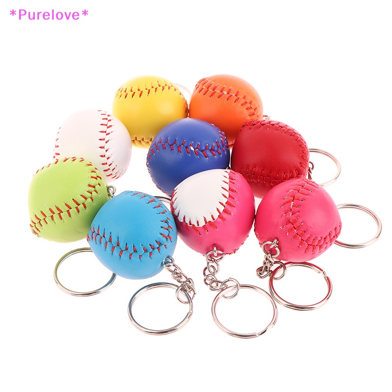 Purelove &gt; Móc Khóa Xe Hơi / Ba Lô / Túi Xách Hình Quả Bóng Chày Thời Trang Cá Tính Thích Hợp Làm Quà Tặng