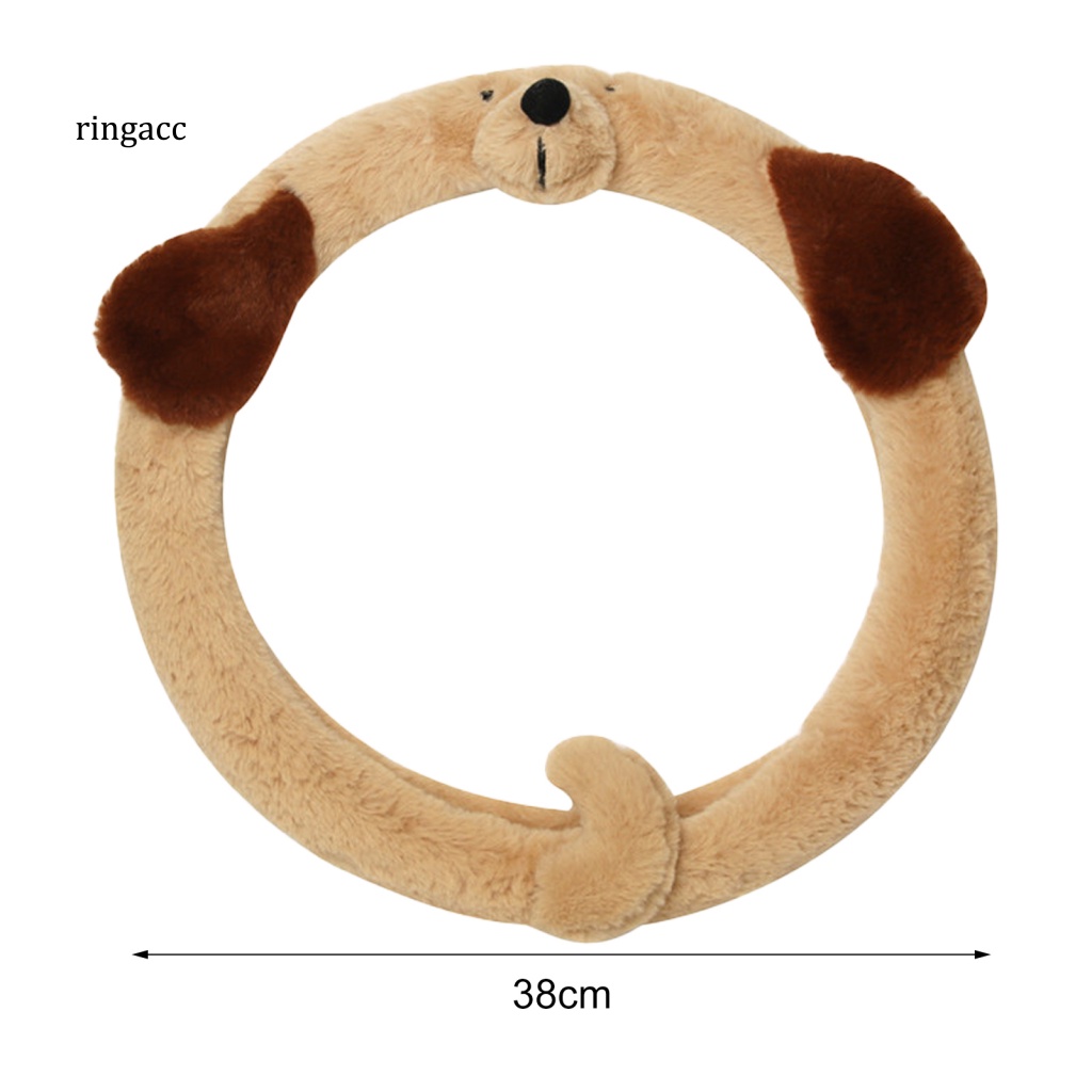 Vỏ Bọc Vô Lăng 38cm Phủ Lông Họa Tiết Hoạt Hình Dễ Thương Trang Trí Xe Hơi / Xe Tải