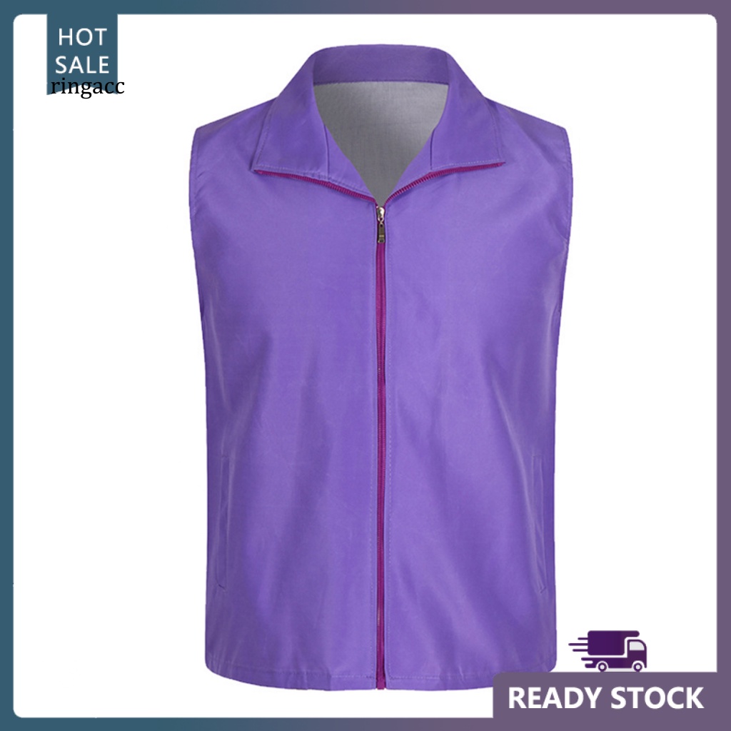 Rga Áo Khoác Lưới Không Tay Có Khóa Kéo Màu Sắc Tươi Sáng Phù Hợp Cho Hoạt Động Ngoài Trời