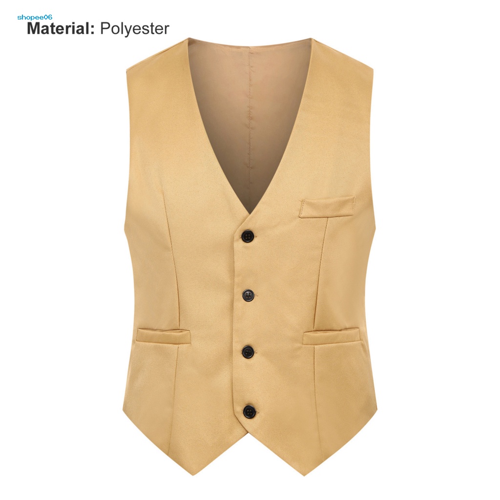 Áo Ghi Lê Cổ Chữ V Màu Trơn Cài Một Hàng Khuy Thời Trang Mùa Xuân Cho Nam