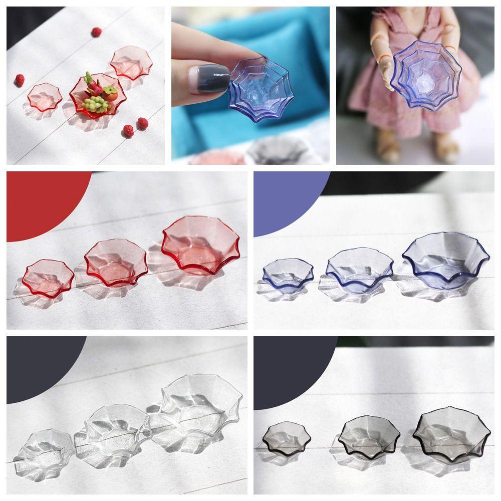 Bộ 3 Tô Chén Mini Tỉ Lệ 1: 12 Dùng Trang Trí Nhà Búp Bê
