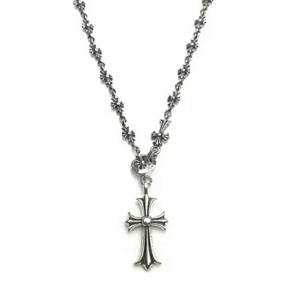 Vòng Cổ Dài Mặt Thánh Giá Phong Cách Retro Gothic Punk Đường Phố