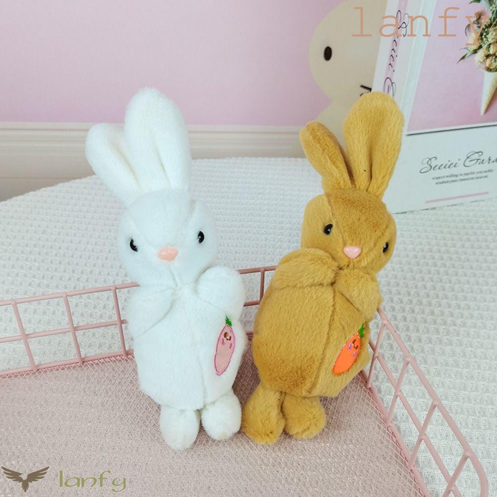 LANFY Thỏ Nhồi Bông Màu Trắng Cỡ Lớn Có Móc Khóa Trang Trí Ba Lô