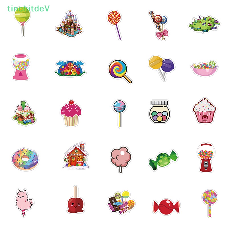[TinchitdeV] 50 Miếng Dán Graffiti Ngọt Ngào Dùng Trang Trí Ván Trượt / Điện Thoại / Văn Phòng Phẩm DIY