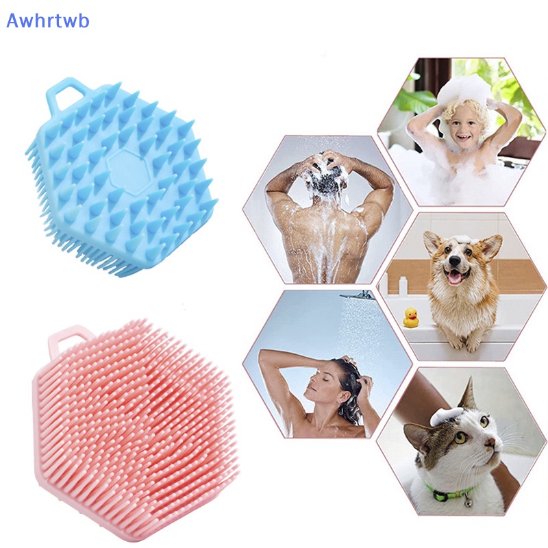 Bàn Chải Silicon Cầm Tay Dùng Mát Xa Da Đầu Khi Tắm Tiện Dụng Mới