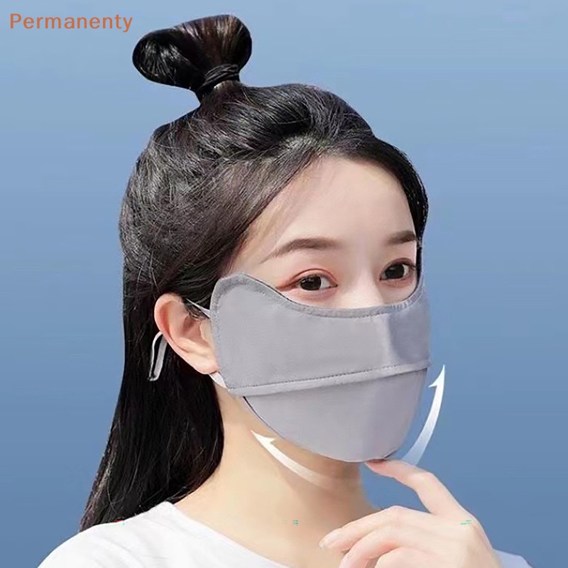 Khẩu Trang Chống Nắng Bằng Lụa Lạnh Thoáng Khí Có Thể Điều Chỉnh Dành Cho Nam Nữ