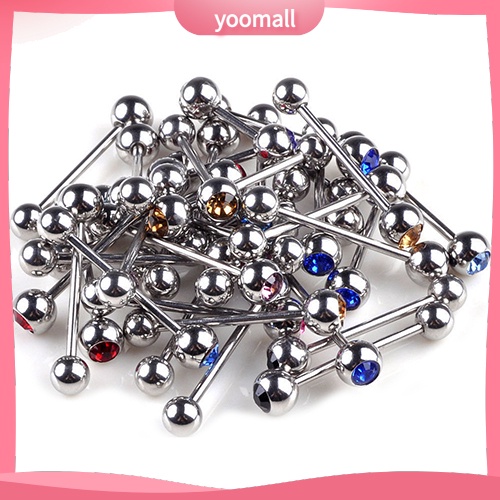 Set 10 Khuyên Lưỡi Đính Đá Cá Tính Unisex