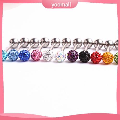 Khuyên Lưỡi Thanh Tạ Đính Đá Bằng Thép Phẫu Thuật