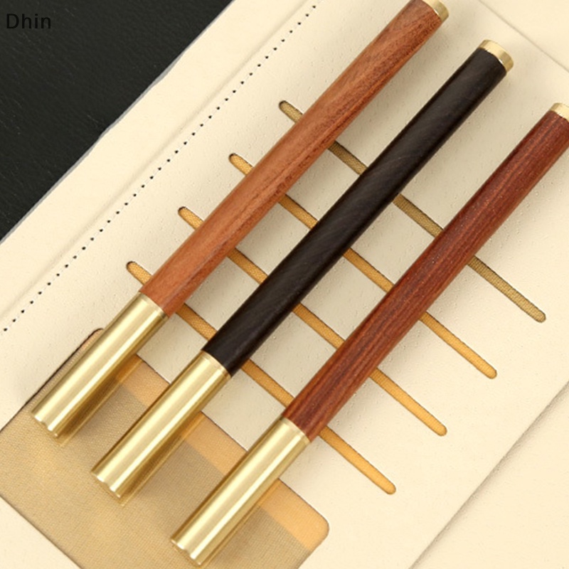 [Dhin] Vintage Brass Ballpoint Pen High-Grade Neutral Sig Pen Business Gift School Students Office Stationery Supplies Wrig Tools COD