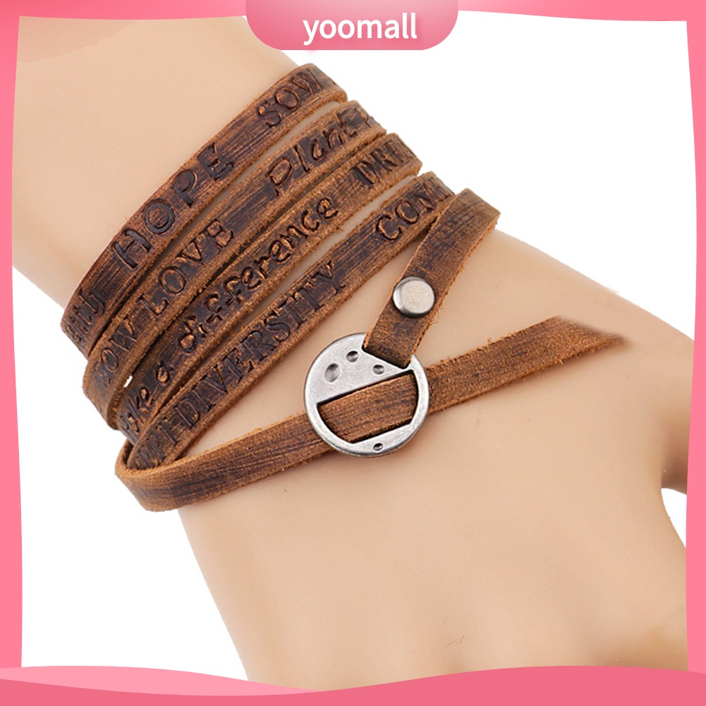 Vòng Tay Giả Da Nhiều Lớp Phong Cách Vintage Cho Nam Nữ