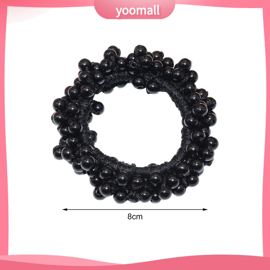 Dây Buộc Tóc Đính Ngọc Trai Nhân Tạo Màu Sắc Thời Trang Cho Nữ