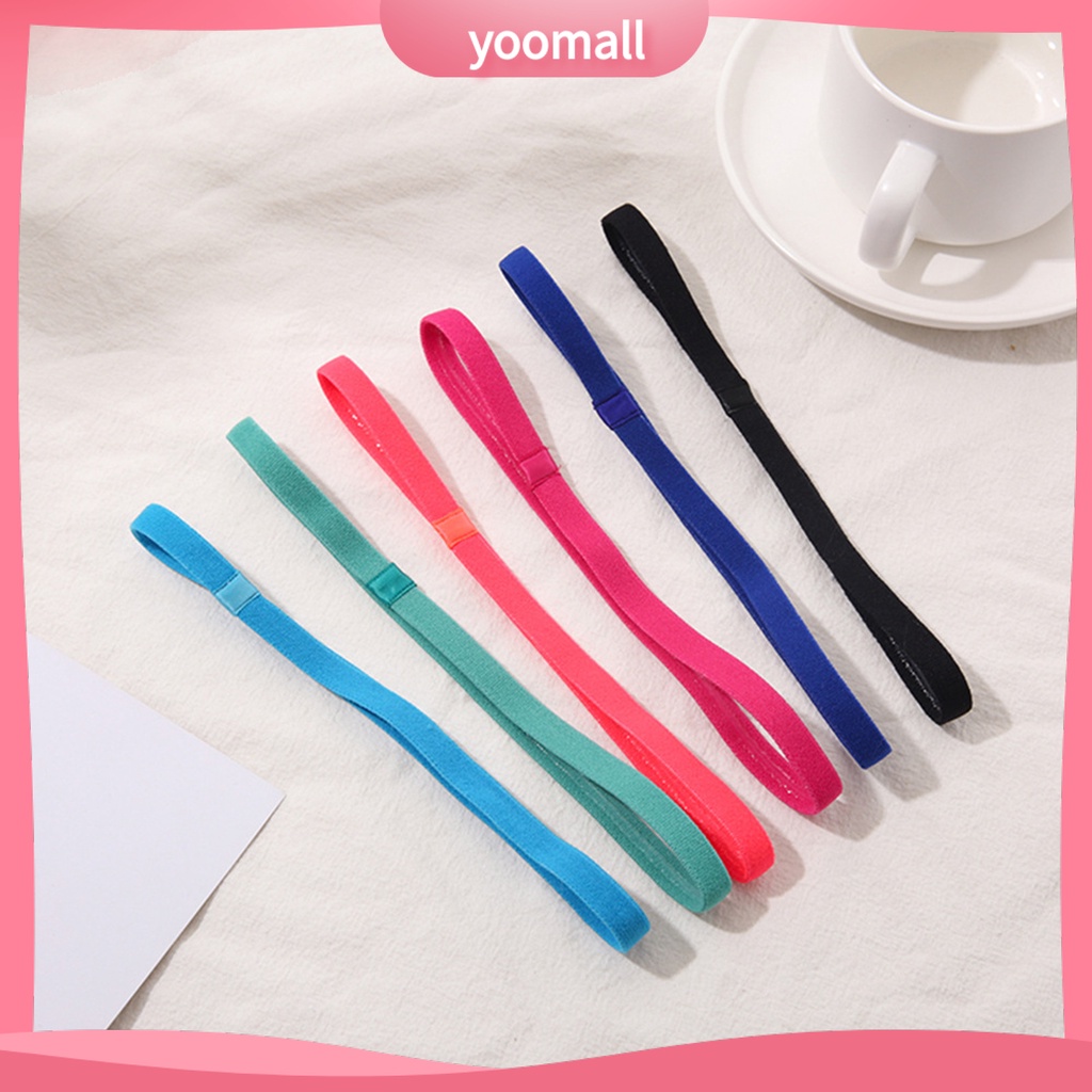 [YM] Băng Đô Thể Thao Mềm Co Giãn Tốt Chống Trượt Thấm Hút Mồ Hôi Màu Trơn Dành Cho Chạy Bộ