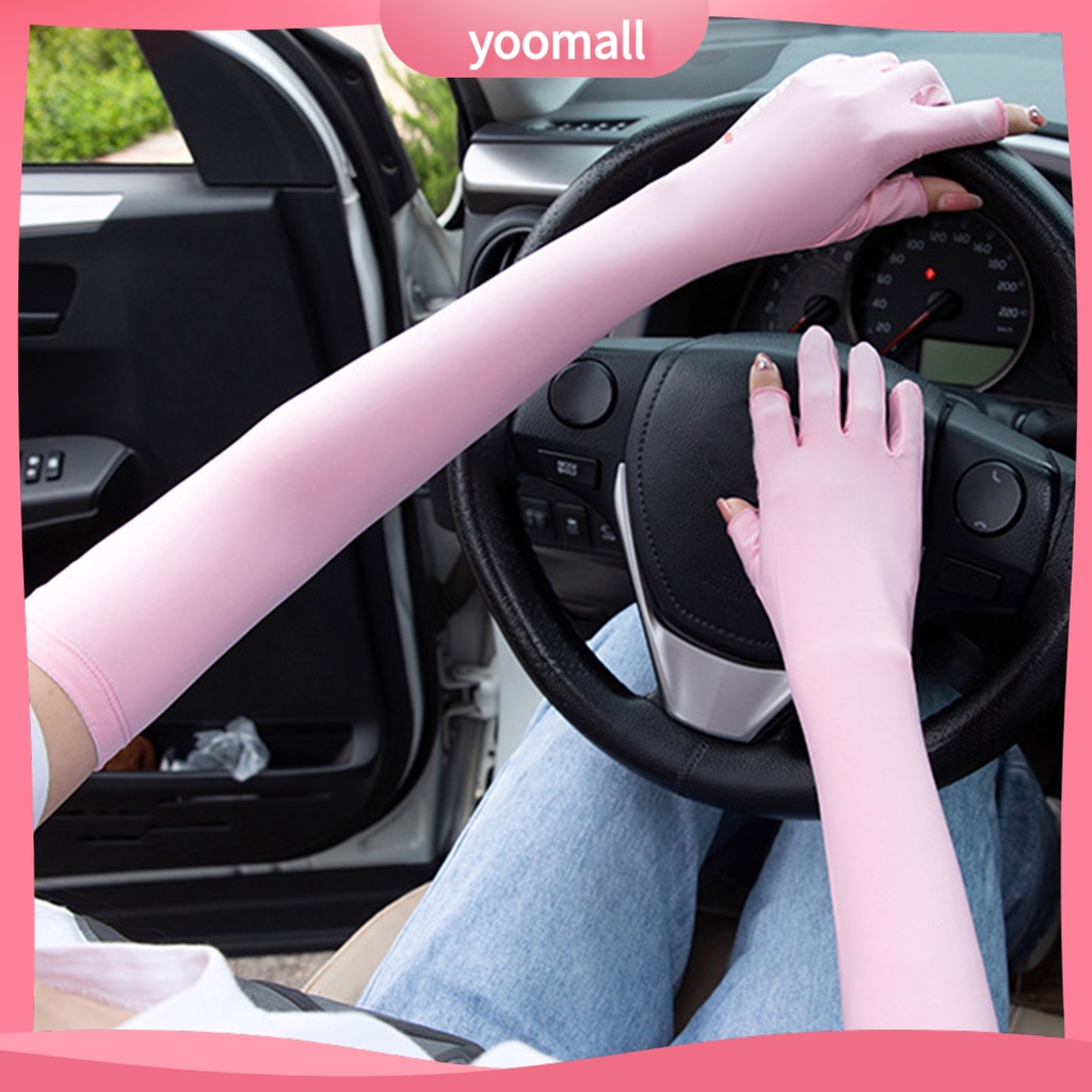 1 Đôi Găng Tay Chống Nắng Độ Co Giãn Cao Chống Trượt Có Thể Chạm Màn Hình Cảm Ứng