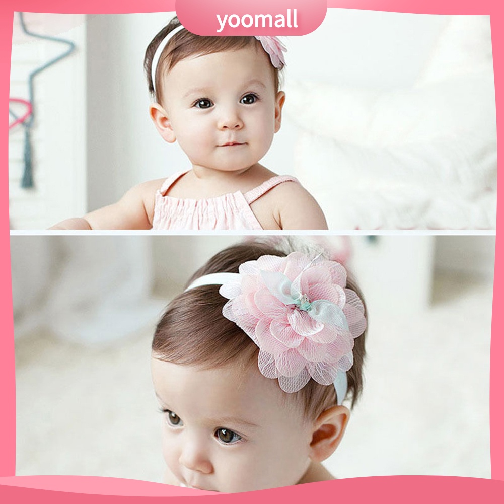 Băng Đô Ren Hoa Co Giãn Xinh Xắn Cho Bé Gái