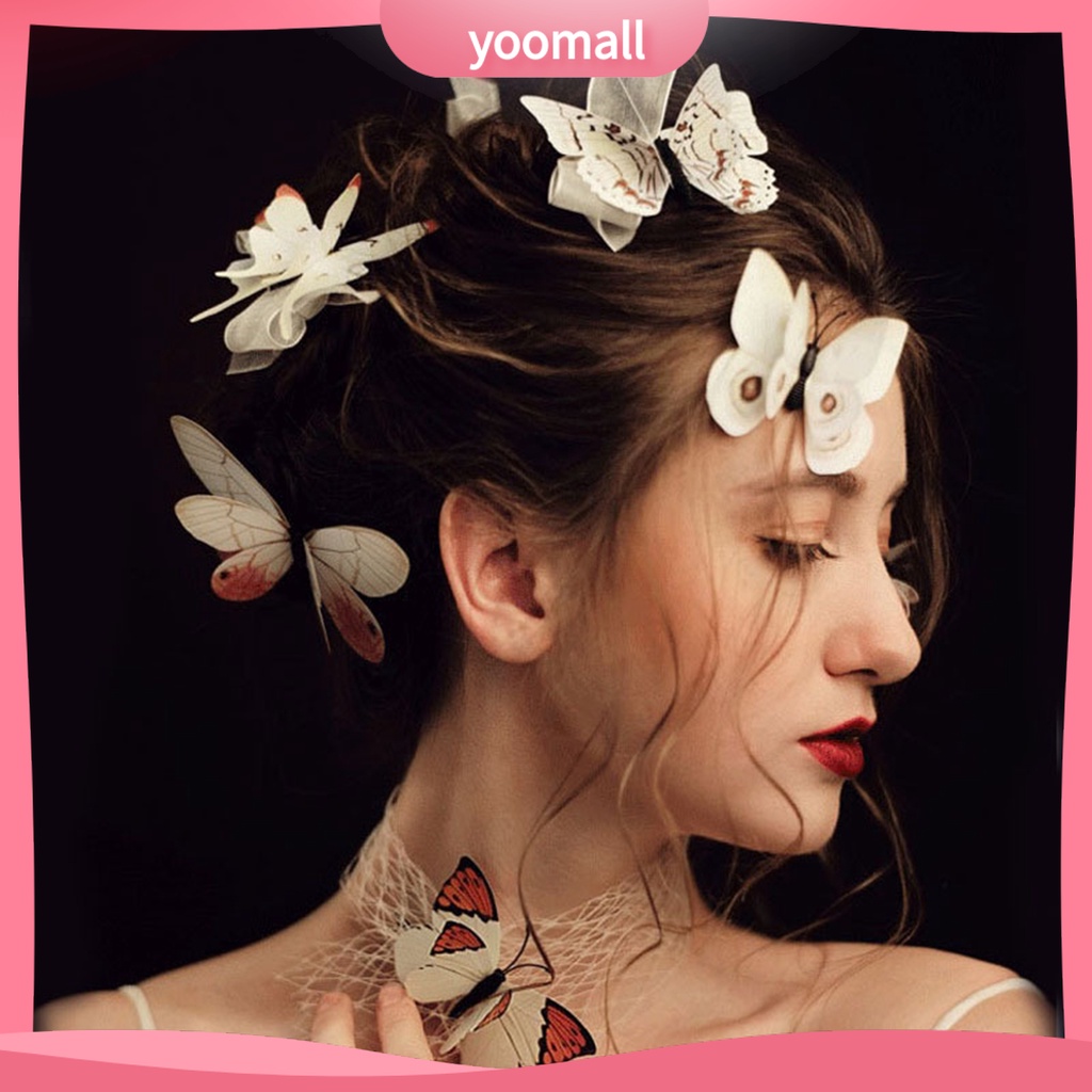Set 12 Kẹp Tóc Hình Bướm Phong Cách Bohemia Chống Gỉ Dành Cho Đi Biển