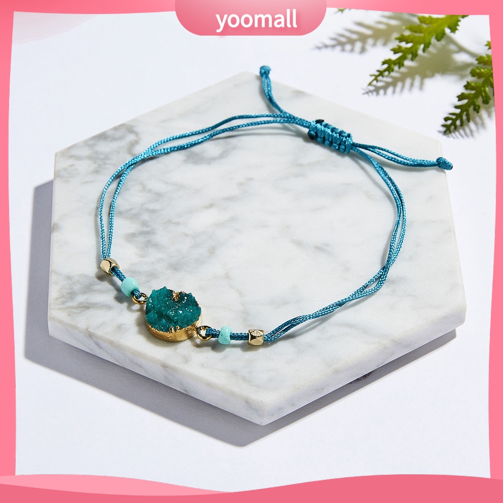 Vòng Đeo Tay Đá Tự Nhiên Chống Mài Mòn Có Thể Điều Chỉnh Phong Cách Hàn Quốc Dành Cho Nam Nữ