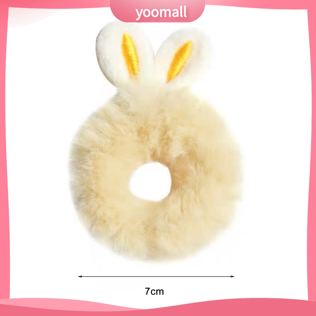 [YM] Dây Buộc Tóc Co Giãn Tốt Đính Tai Thỏ Hoạt Hình Bằng Lông Thỏ Giả Thoải Mái Độ Co Giãn Cao Trang Trí Sức Khỏe Hàng Ngày Cuộc Sống Hàng Ngày