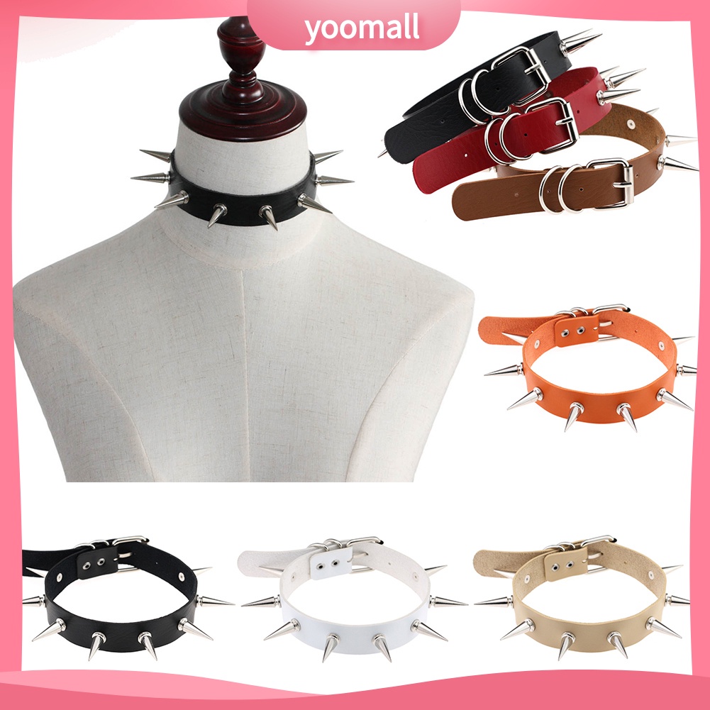 Vòng Cổ Choker Giả Da Đính Đinh Tán Thời Trang Cá Tính Dành Cho Nữ