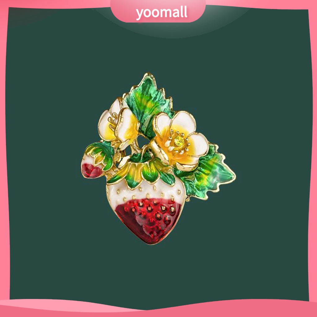 [YM] Ghim Cài Áo Hình Trái Dâu Nhiều Màu Sắc Dễ Lên Màu Trong Suốt Nhỏ Gọn Dành Cho Nữ