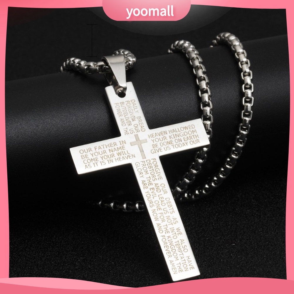 Vòng cổ Thép Titan Mặt Chữ Thập Phong Cách Retro Cho Nam