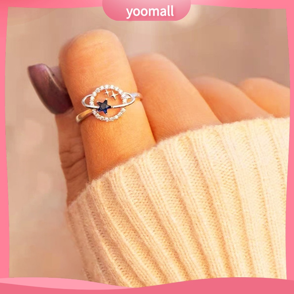 Nhẫn Mạ Điện Họa Tiết Hành Tinh Ngôi Sao Thời Trang Cho Nữ