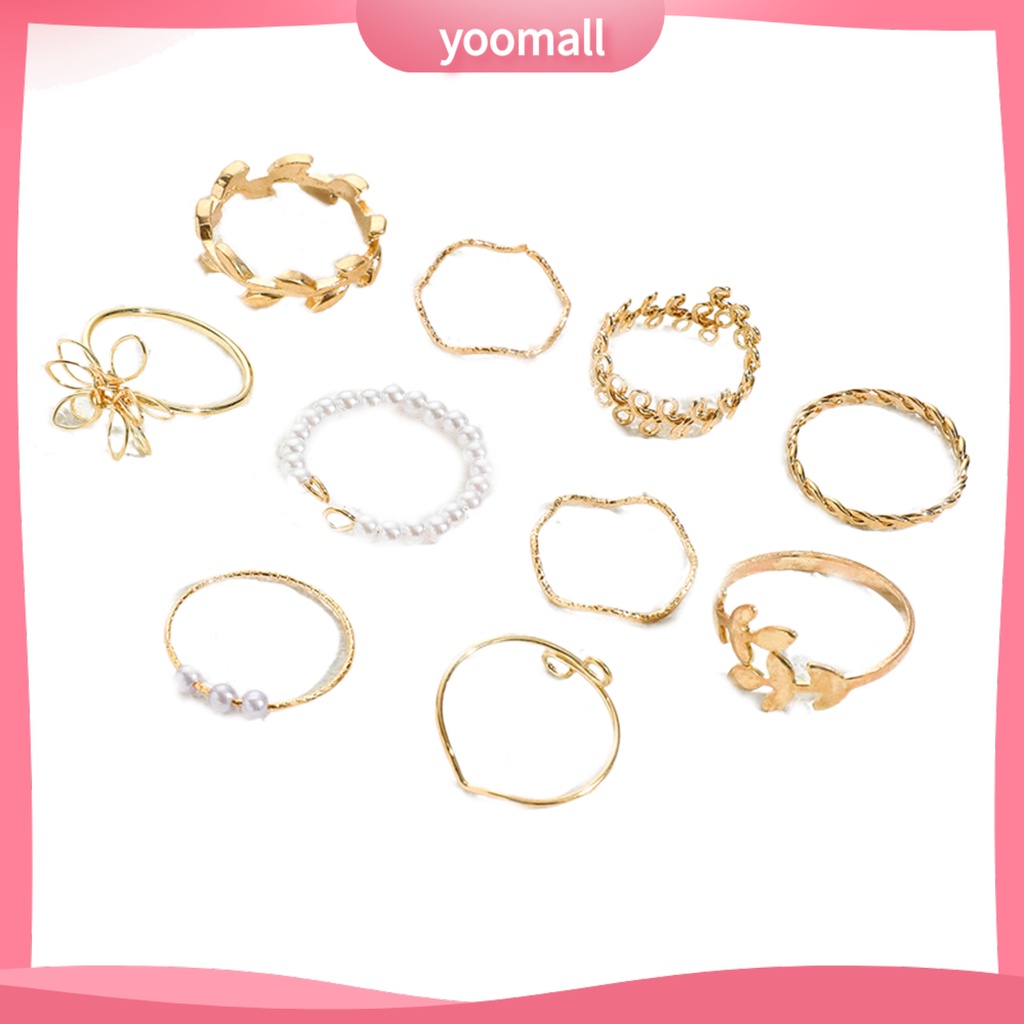 Set 10 Nhẫn Đeo Khớp Ngón Tay Phong Cách Bohemian