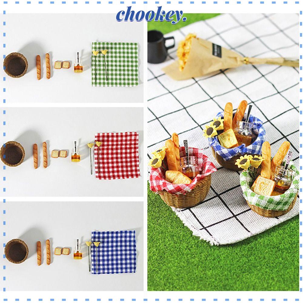 CHOOKEY Giỏ Bánh Mì Đồ Chơi Mini Trang Trí Nhà Búp Bê