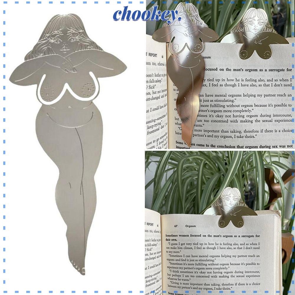 CHOOKEY Thẻ Đánh Dấu Trang Sách Mỏng Bằng Kim Loại Tông Vàng / Bạc Sáng Tạo