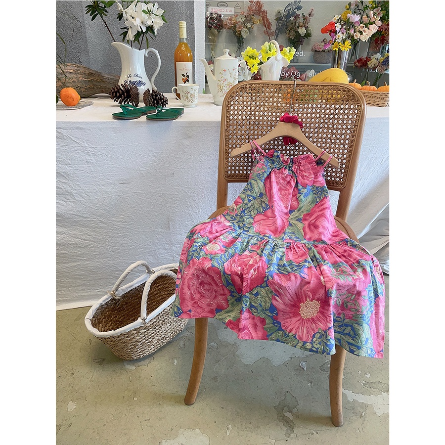 Đầm Hai Dây Họa Tiết Hoa Phong Cách Bohemian Hàn Quốc Thời Trang Mùa Hè Cho Mẹ Và Con Gái