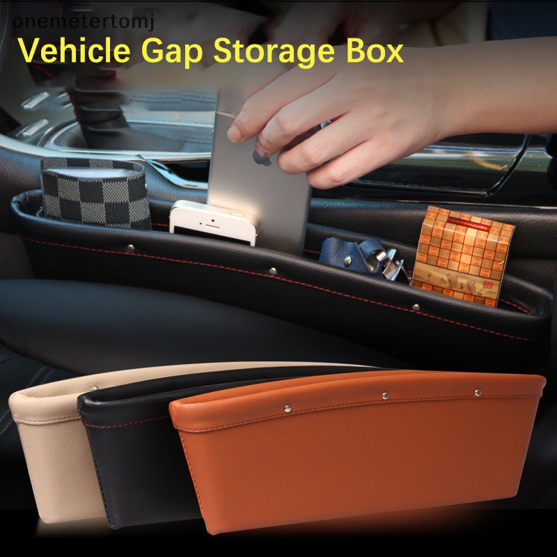 Onemetertomj 1 Hộp Da Đựng Đồ Dùng Khe Hở Ghế Ngồi Xe Hơi Bốn Màu Tùy Chọn