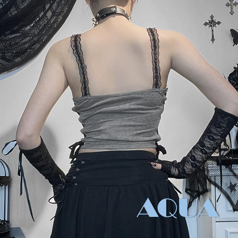 Áo Hai Dây Sát Nách Phối Ren Họa Tiết Bươm Bướm Thời Trang Mùa Hè Cho Nữ