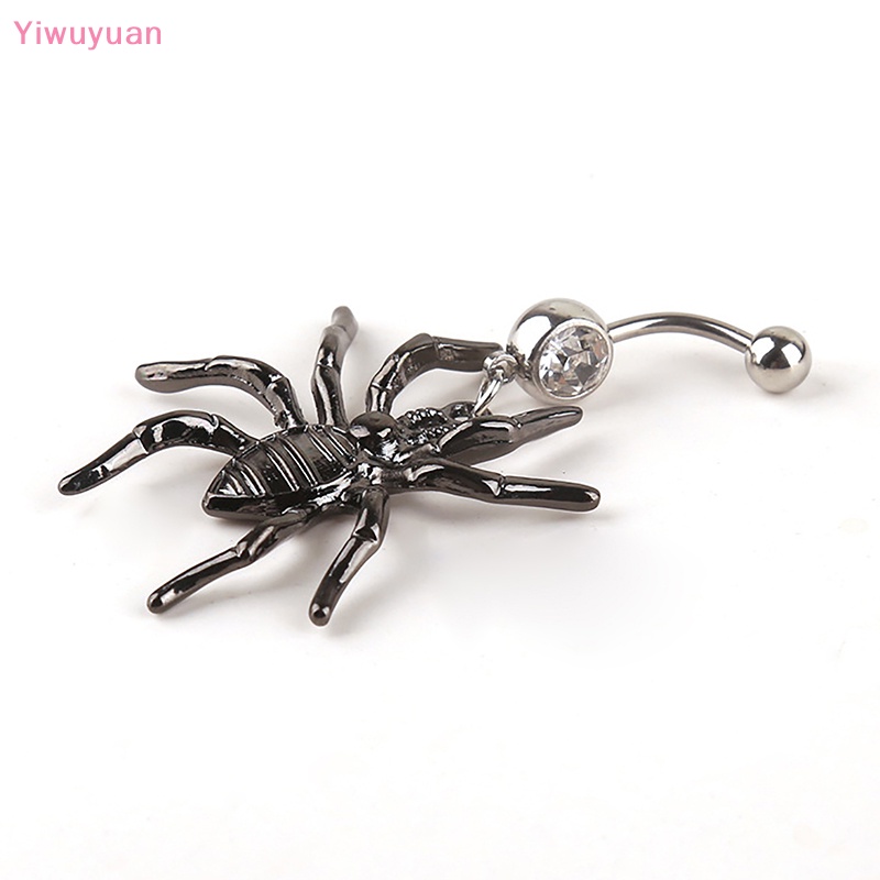 Khuyên Rốn Thép Không Gỉ Hình Nhện Đính Đá Thời Trang Mới