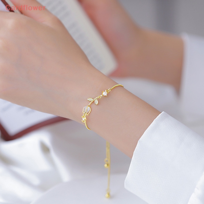 < Cardflower > Vòng Tay Chuỗi Hạt Màu Vàng Hình Hoa Tulip Thời Trang Đơn Giản Dành Cho Bạn Gái Mới