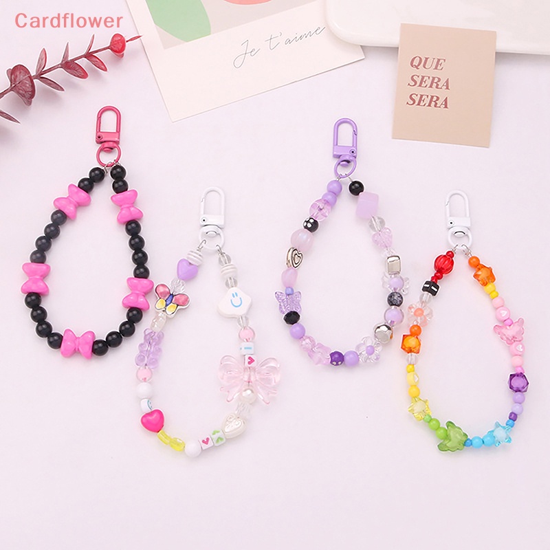 < Cardflower > Túi Đựng Chìa Khóa Xe Hơi Ba Lô Túi Xách Hạt Trong Suốt Hình Bướm Cười Đáng Yêu Mới