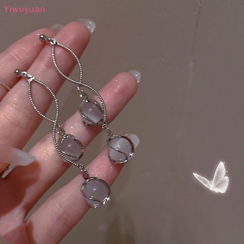 Khuyên Tai Nữ Dáng Dài Bằng Đồng Tổng Hợp Đính Đá Quý Thời Trang Mới