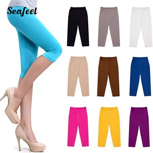 Quần Lửng Ôm Dáng Màu Sắc Kẹo Ngọt Dành Cho Nữ Tập Yoga Chạy Bộ