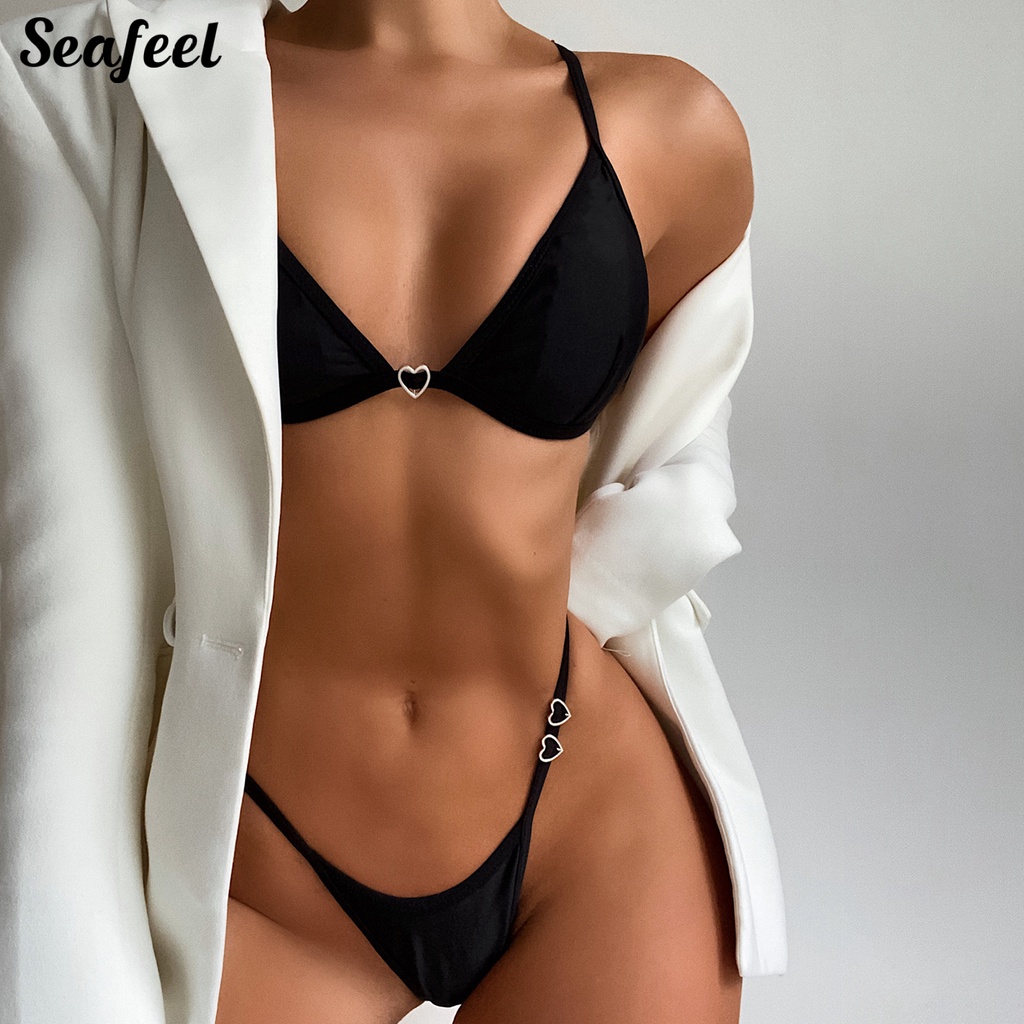 Bộ Bikini 2 Mảnh Màu Sắc Đơn Giản Cho Nữ