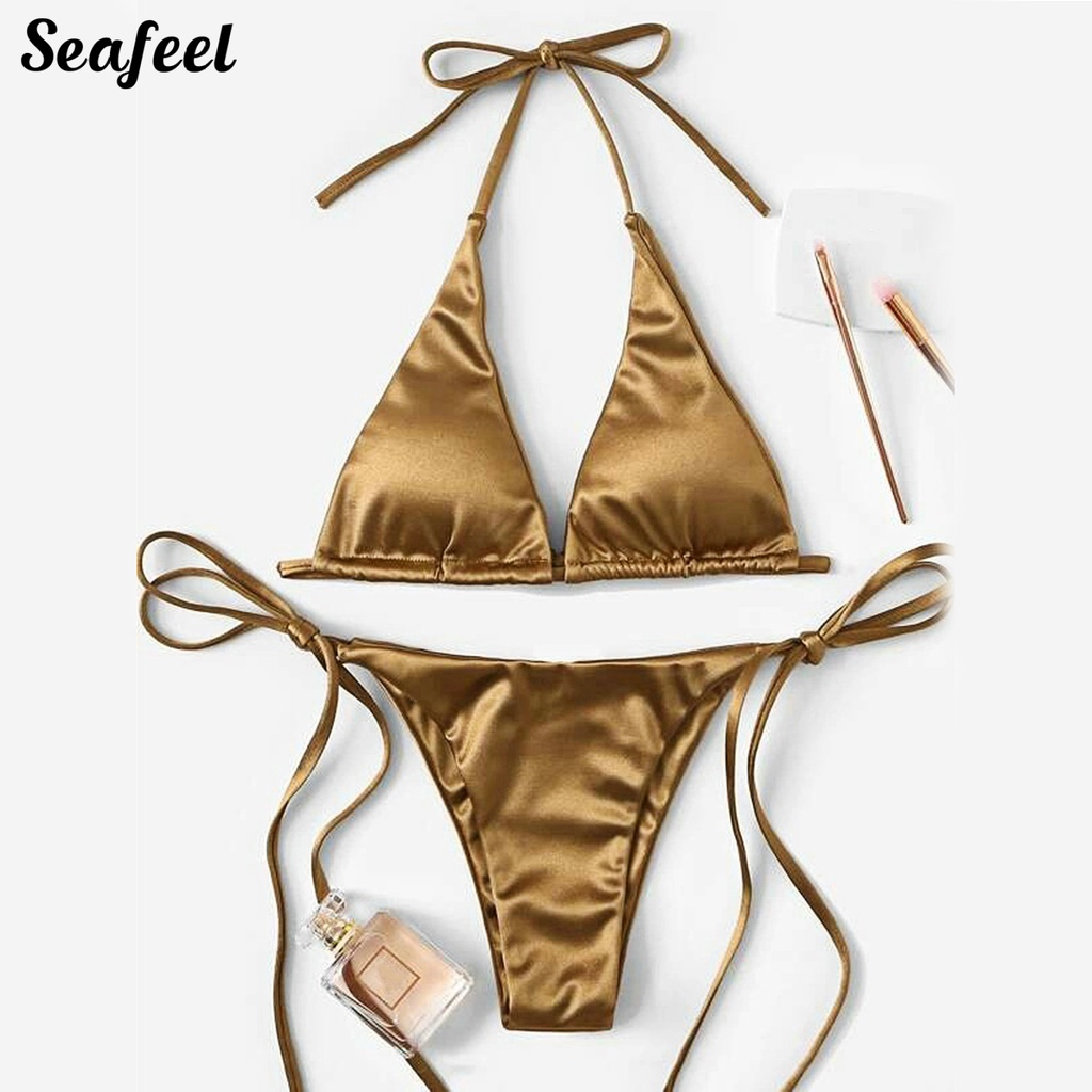 Bộ Bikini 2 Mảnh Có Mút Đệm Màu Sắc Thời Trang Mùa Hè Cho Nữ