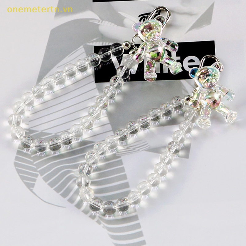 Onemetertn Móc Khóa Hình Gấu Ngồi Bằng Kim Loại Pha Lê Laser Dễ Thương